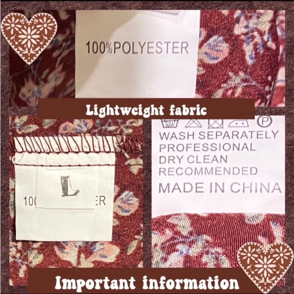 NWOT JRS L BOHO FLORAL SPRING SUMMER DRESS COTTAGECORE COUNTRYCORE CLARET - Picture 11 of 13